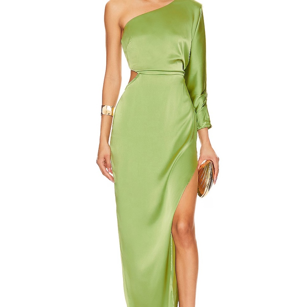 Astr Asymmetrical Lime Green Dress